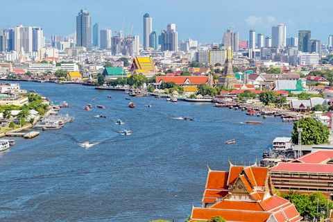 Van Bangkok: Ayutthaya-dagtour per auto en cruise in het SpaansPrivétour met hoteltransfers in het centrum van Bangkok