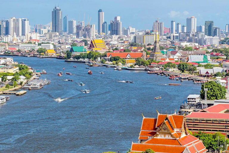 Van Bangkok: Ayutthaya-dagtour per auto en cruise in het SpaansPrivétour met hoteltransfers in het centrum van Bangkok