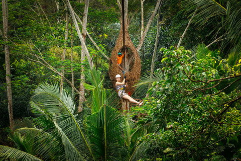 Ubud: Halvdagsäventyr med zipline och djungelsvingar