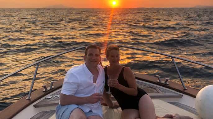 from sorrento private sunset boat tour to capri