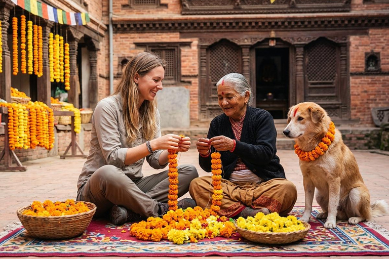 Kathmandu: Make a Marigold Garland & Celebrate Kukur Tihar
