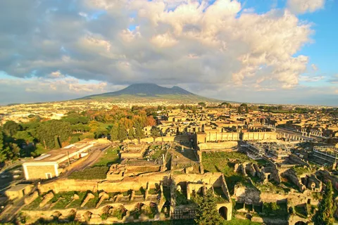 Från Rom: Pompeji: En liten grupp som hoppar över linjen