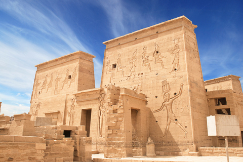 Van Aswan: Philae Temple & Motorboat Tour naar Nubian Village