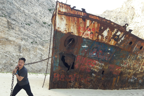 Porto Vromi: Navagio Beach & Blue Caves Private Boat Tour Pickup from Hotel