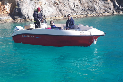 Porto Vromi: Navagio Beach & Blue Caves Private Boat Tour Pickup at Meeting Point Location