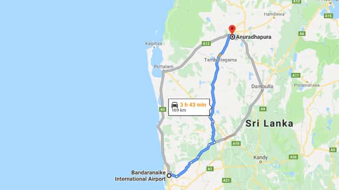 colombo cmb airport to anuradhapura city private transfer