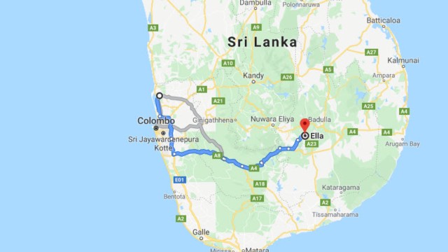 Colombo: Bandaranaike luchthaven naar Ella taxi transfer