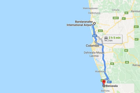Colombo: CMB Airport to Beruwala City Private Transfer