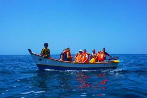 Desde Praia: viaje en barco por la bahía de Tarrafal y día de playaTour grupal compartido