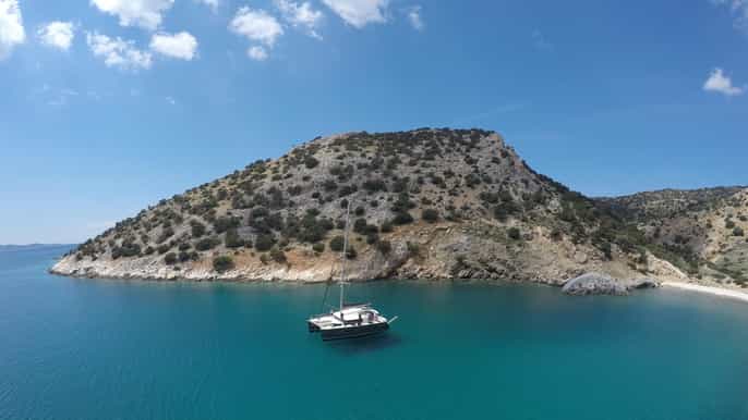naxos rina cave small islands catamaran cruise with lunch