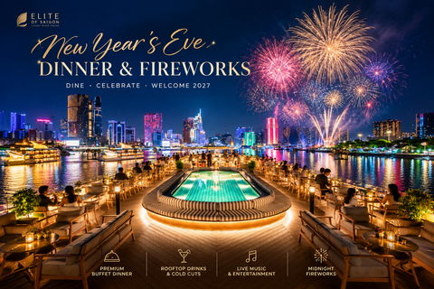Ho Chi Minh City: New Year's Eve Dinner & Fireworks Cruise New Year's Eve Fireworks – Rooftop (Coldcut & 2 Beers)