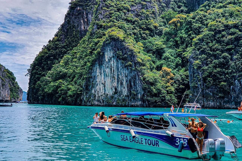 De Krabi: Excursão de um dia em lancha rápida às Ilhas Phi PhiDe Krabi: Excursão de Lancha de 1 Dia às Ilhas Phi Phi