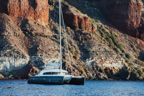 Santorini: Private Catamaran Cruise with BBQ Meal and Drinks Private Sunset Cruise