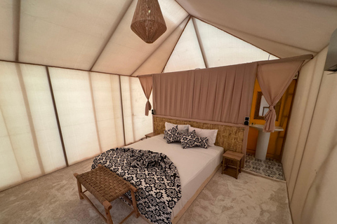 Marrakech: Overnight in Agafay Desert with Dinner & Campfire From Marrakech: Agafay Overnight with Dinner, Fire & Music