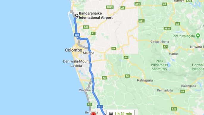 colombo cmb airport to bentota city private transfer