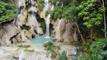 Luang Prabang: Kryssning till Pak Ou-grottorna och Kuang Si-vattenfallen
