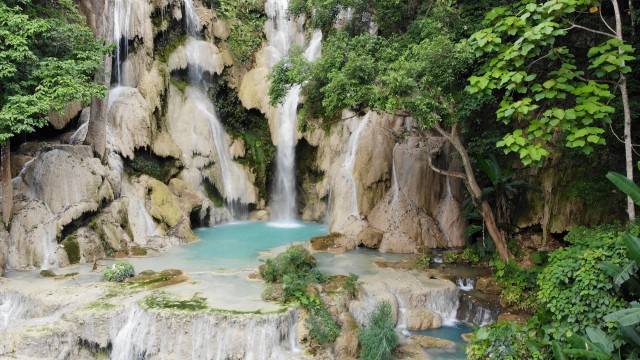 Visit Luang Prabang Cruise to Pak Ou Caves & Kuang Si Waterfalls in Luang Prabang