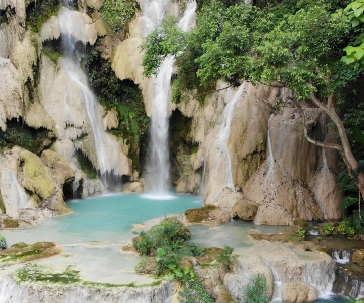 Luang Prabang: Kreuzfahrt zu den Pak Ou Höhlen & Kuang Si Wasserfällen