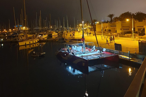 Hammamet: Luxury catamaran outing, swimming, snack & flexible departures Hammamet: Luxury Catamaran Trip, Swim, Snack & Flexible Departures