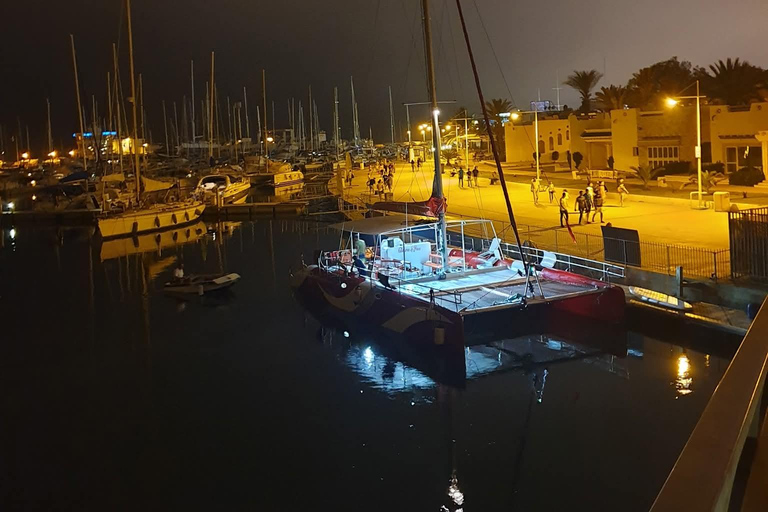 Hammamet: Luxury catamaran outing, swimming, snack & flexible departures Hammamet: Luxury Catamaran Trip, Swim, Snack & Flexible Departures