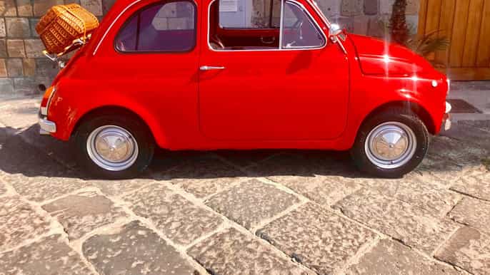 sorrento photo tour in a vintage fiat 500 beer tasting