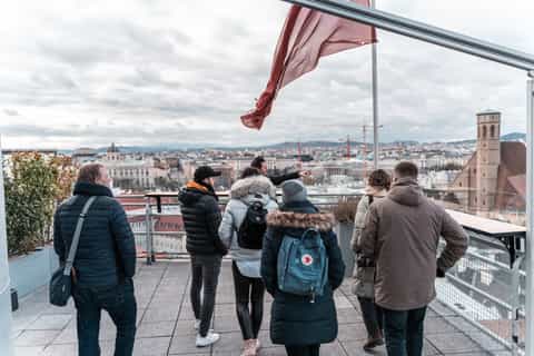 vienna vista sulla città da tetto panoramico con buffet
