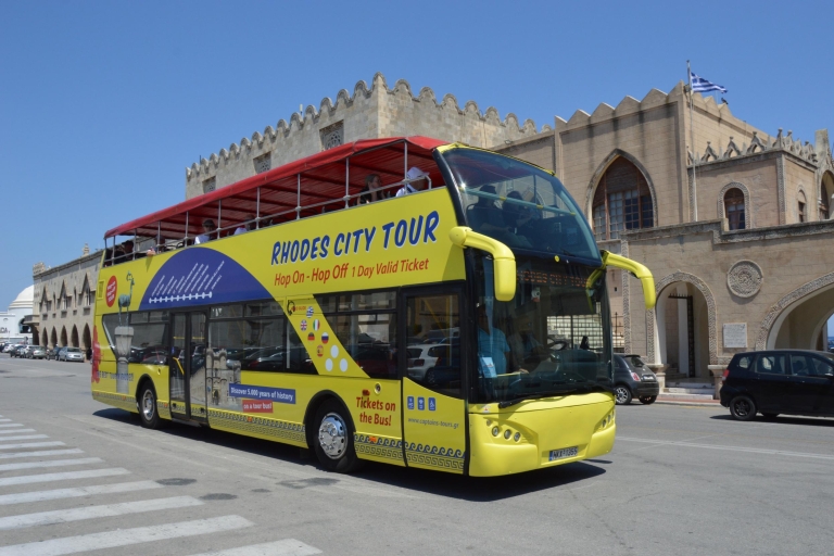 Rhodes Hop-On Hop-Off City Tour Bus Rhodes Hop-On Hop-Off City Tour Yellow Bus