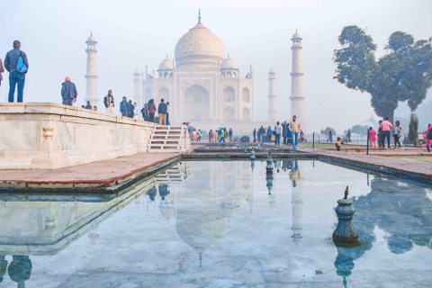 Au départ de Delhi : visite du Taj Mahal et du fort d'Agra au lever du soleilVoiture seule avec chauffeur