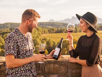 From Barcelona: Montserrat Half-Day Wine and Tapas Trip