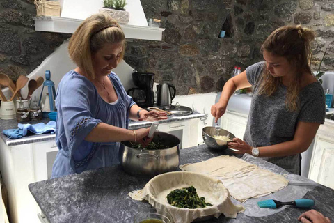 Mykonos: Aula de culinária com comida e vinho