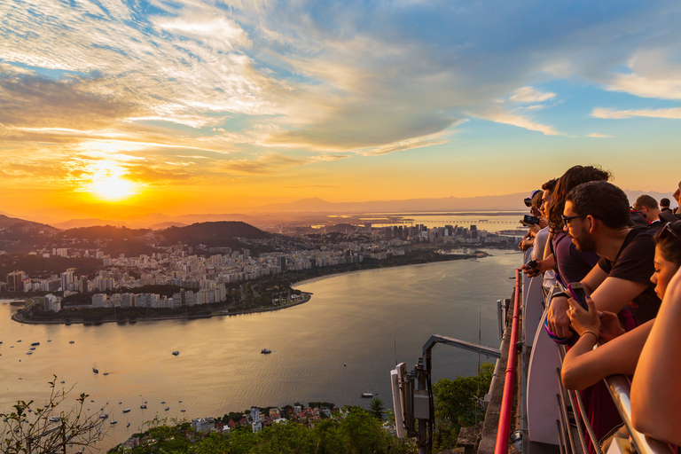 Rio: Cristo Redentor, Escadaria Selarón e Pão de Açúcar ao pôr do sol