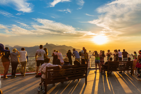 Rio: Cristo Redentor, Escadaria Selarón e Pão de Açúcar ao pôr do sol