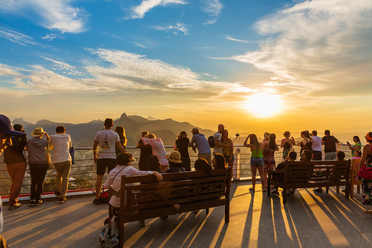 Rio: Cristo Redentor, Escadaria Selarón e Pão de Açúcar ao pôr do sol