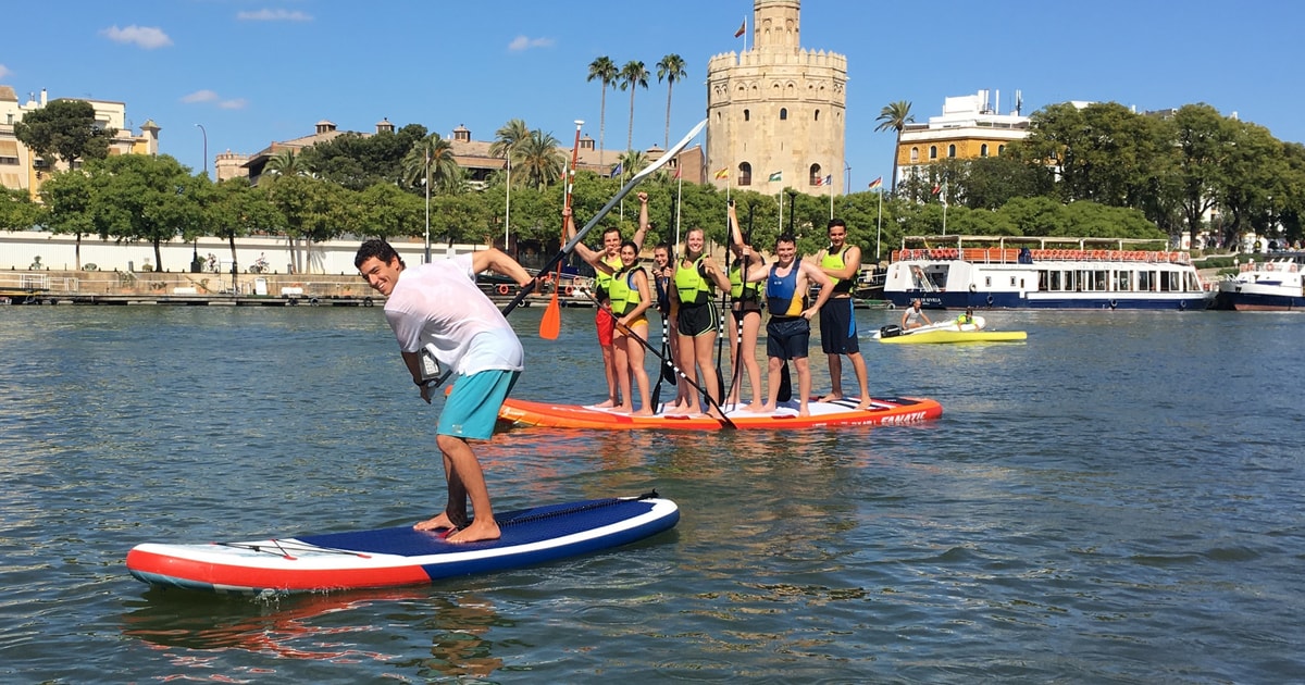 Sevilla Sesión grupal de paddle surf gigante GetYourGuide