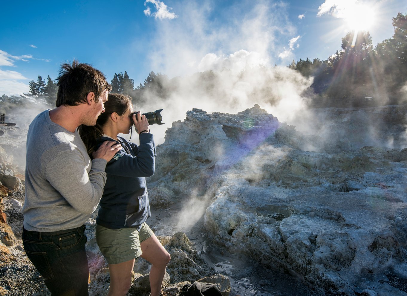Rotorua: Hell's Gate Geothermal Walk, mudderbad og svovlspa