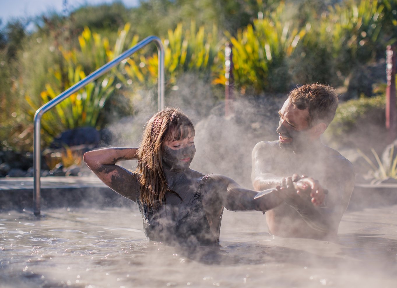 Rotorua: Hell's Gate Geothermal Walk, mudderbad og svovlspa