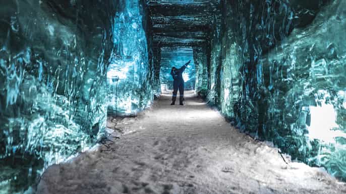 from reykjavik hot spring ice cave snowmobile tour