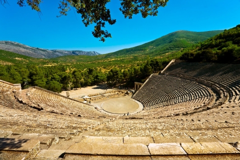 Z Aten: jednodniowa wycieczka do Myken, Epidauros i NafplioOdbiór z hoteli / zakwaterowania w Atenach lub Pireusie