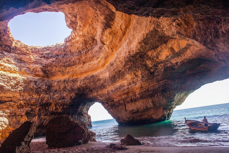 Algarve: excursion en bateau dans la grotte de Benagil et promenade côtière d'AlgarsecoTour de groupe