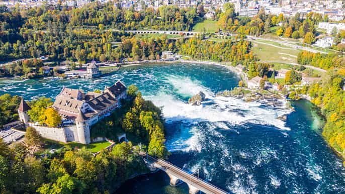 from zurich to the rhine falls