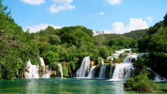 from split krka waterfalls with riverboat ride