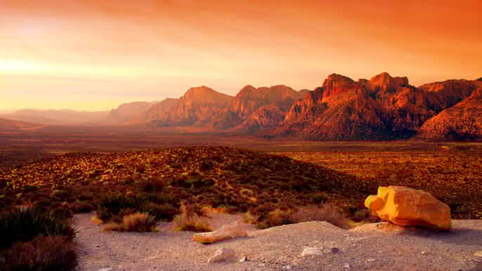 las vegas red rock canyon and seven magic mountains trip