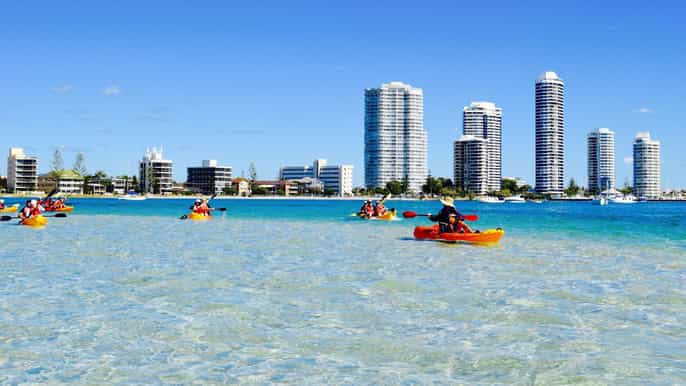 gold coast wave break island kayaking snorkeling tour
