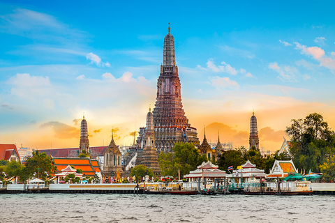 Grand Palais, Wat Pho et Wat Arun: visite guidée en espagnolVisite privée: prise en charge et retour à l'hôtel