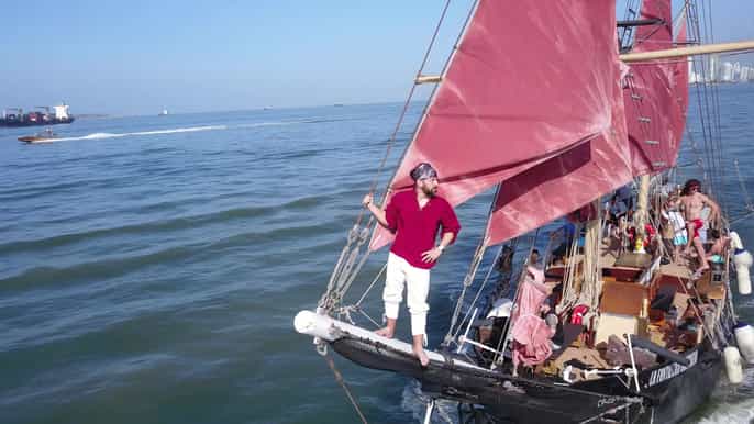 from cartagena island beach trip on a pirate ship lunch
