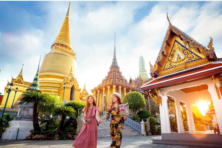 Grand Palace, Damnoen Floating Market & Maeklong Market Tour Small Group Tour with Roundtrip Bangkok Hotel Transfers