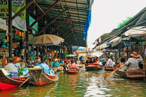Grand Palace, Damnoen Floating Market & Maeklong Market Tour Small Group Tour with Roundtrip Bangkok Hotel Transfers