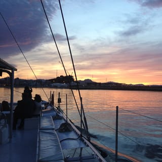 Dénia: crucero en catamarán a vela al atardecer de 90 minutos