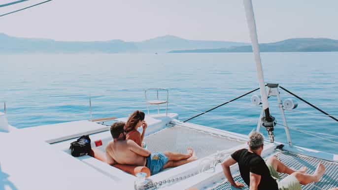 santorini morning or sunset cruise with food drinks