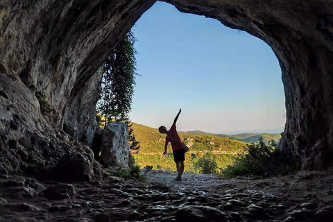 De Zakynthos: Passeio ao pôr do sol em Agalas e na Caverna de DamianosDe Zakynthos: excursão ao pôr do sol para Agalas e Damianos Cave